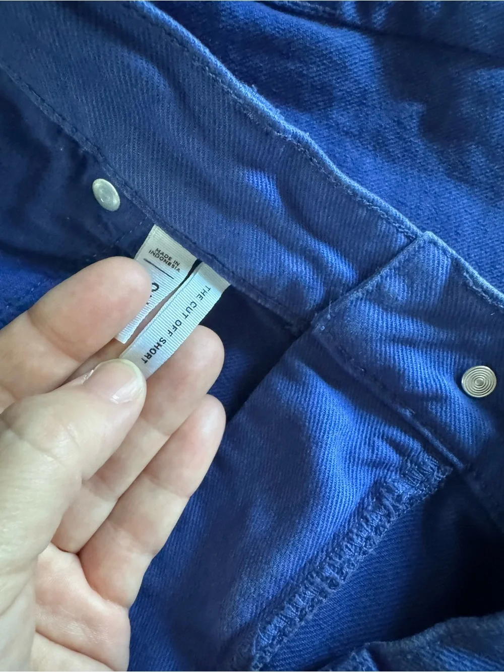 Women’s LOFT “the cut off short” High-Rise Royal Blue Denim Shorts size 14